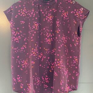 Ann Taylor Purple Floral Blouse